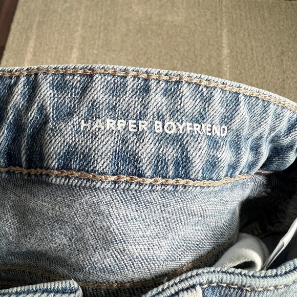 DL1961 Harper Boyfriend Girl's Jeans Size 16 Distressed Light Wash Stretch Denim - Picture 6 of 8